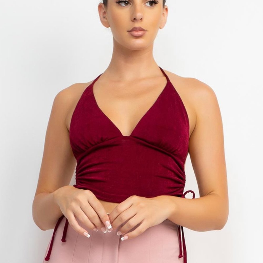 Halter Neck Ruched Top♥️♥️